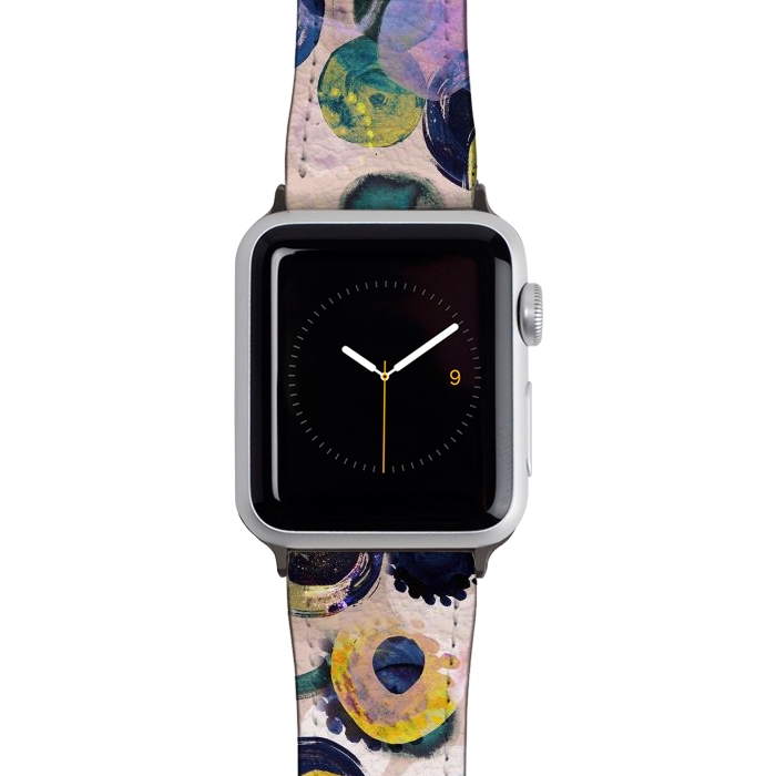 Watch 38mm / 40mm Strap PU leather Colorful playful watercolour dots by Oana 