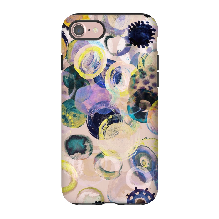 iPhone 7 StrongFit Colorful playful watercolour dots by Oana 