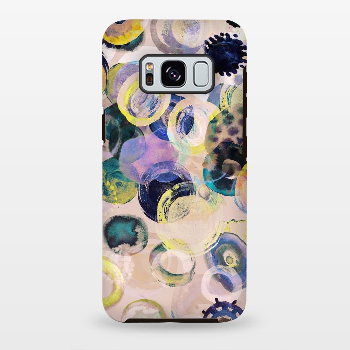 Galaxy S8 plus StrongFit Colorful playful watercolour dots by Oana 