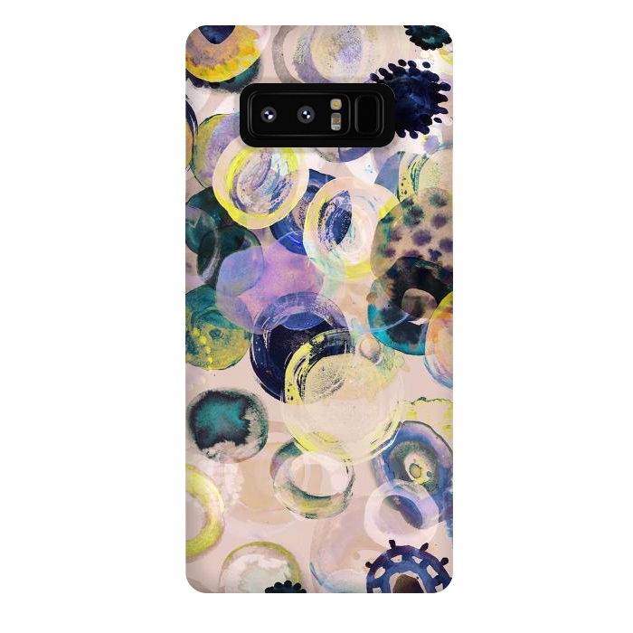 Galaxy Note 8 StrongFit Colorful playful watercolour dots by Oana 