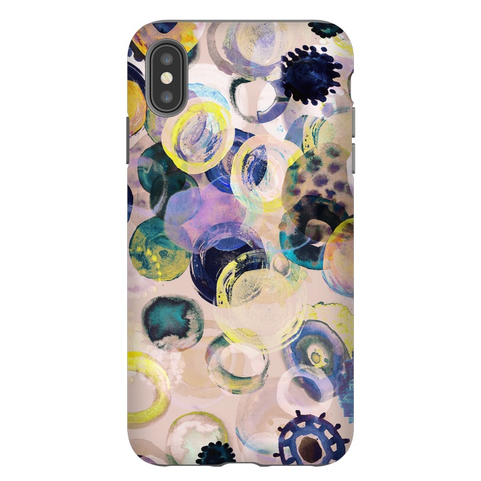 iPhone Xs Max StrongFit Colorful playful watercolour dots by Oana 