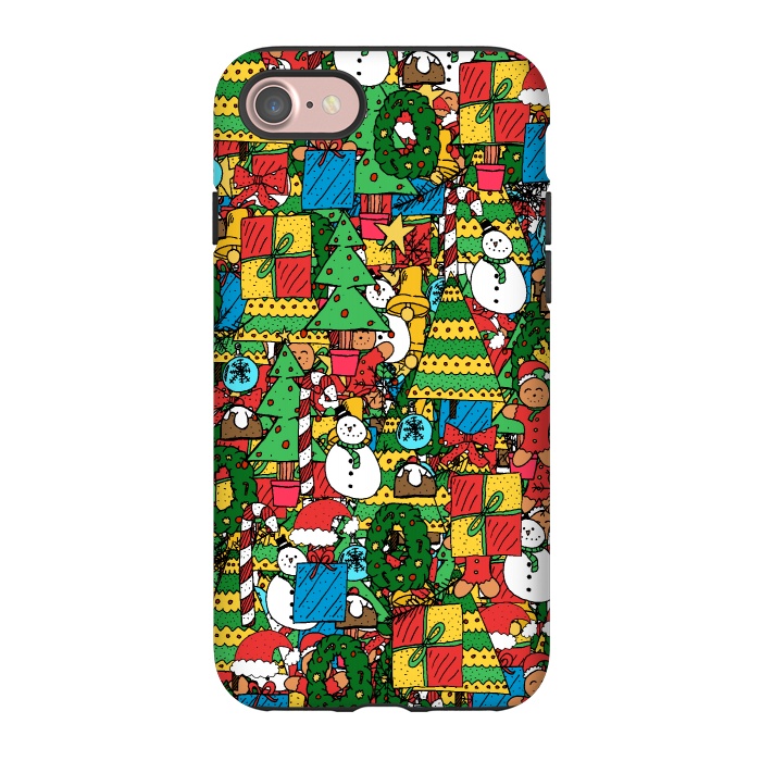 iPhone 7 StrongFit Merry Christmas pattern by Steve Wade (Swade)