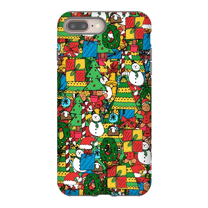 iPhone 7 plus StrongFit Merry Christmas pattern by Steve Wade (Swade)