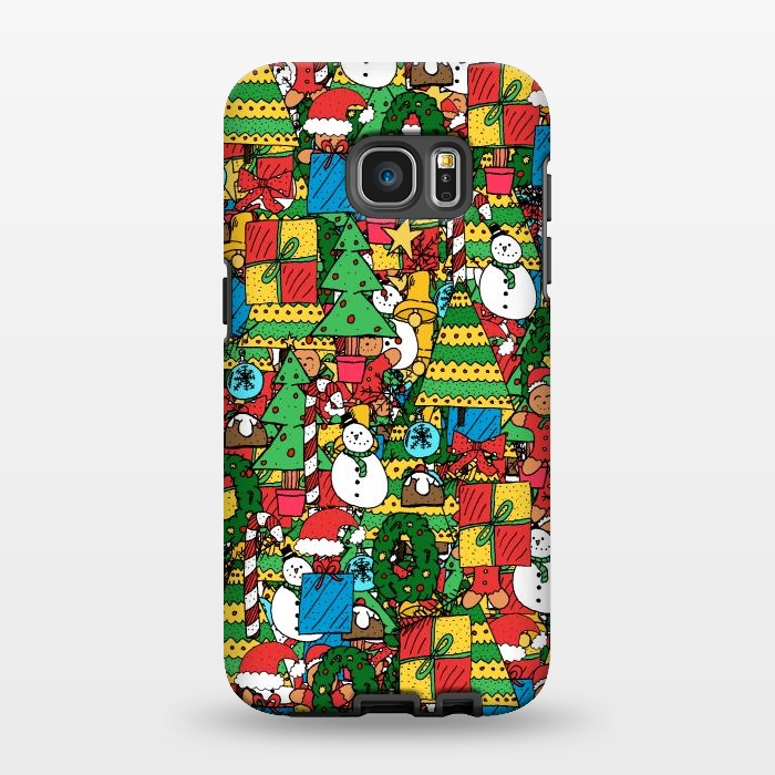 Galaxy S7 EDGE StrongFit Merry Christmas pattern by Steve Wade (Swade)