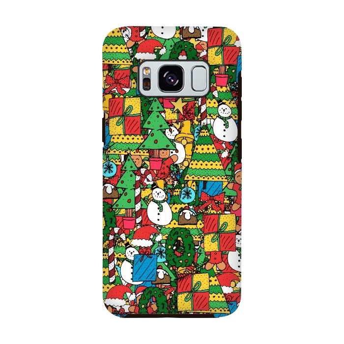 Galaxy S8 StrongFit Merry Christmas pattern by Steve Wade (Swade)