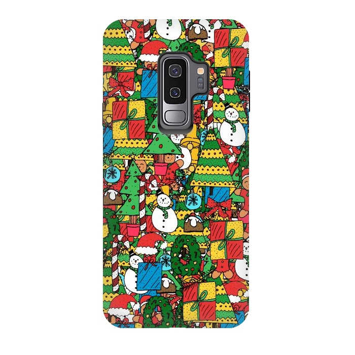 Galaxy S9 plus StrongFit Merry Christmas pattern by Steve Wade (Swade)