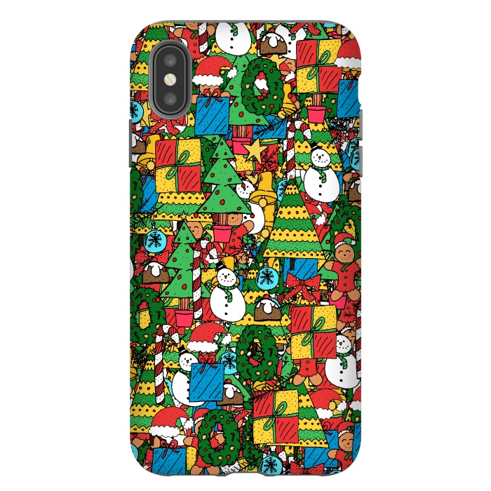 iPhone Xs Max StrongFit Merry Christmas pattern by Steve Wade (Swade)