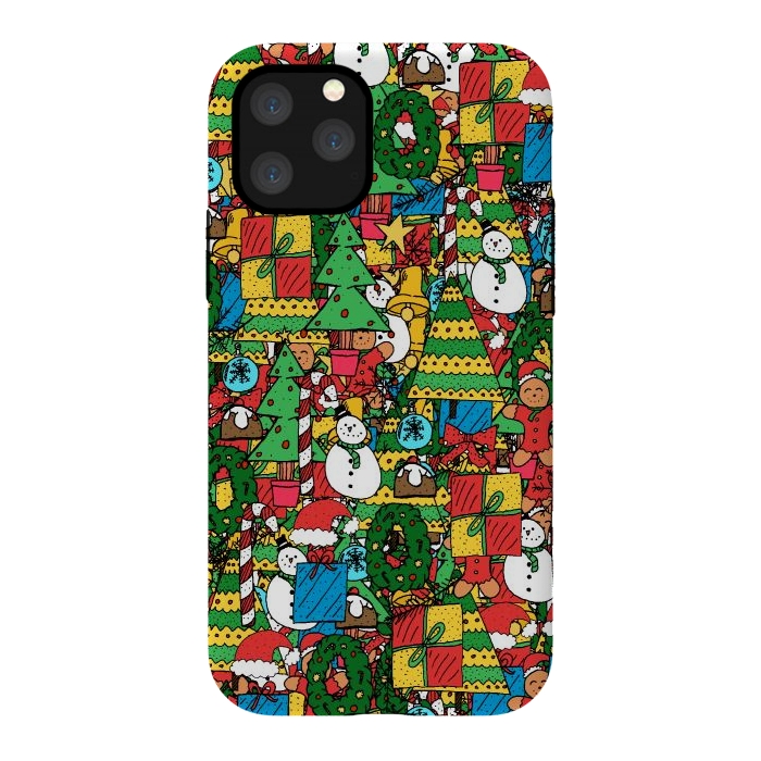 iPhone 11 Pro StrongFit Merry Christmas pattern by Steve Wade (Swade)