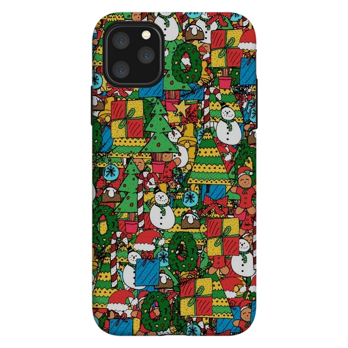 iPhone 11 Pro Max StrongFit Merry Christmas pattern by Steve Wade (Swade)