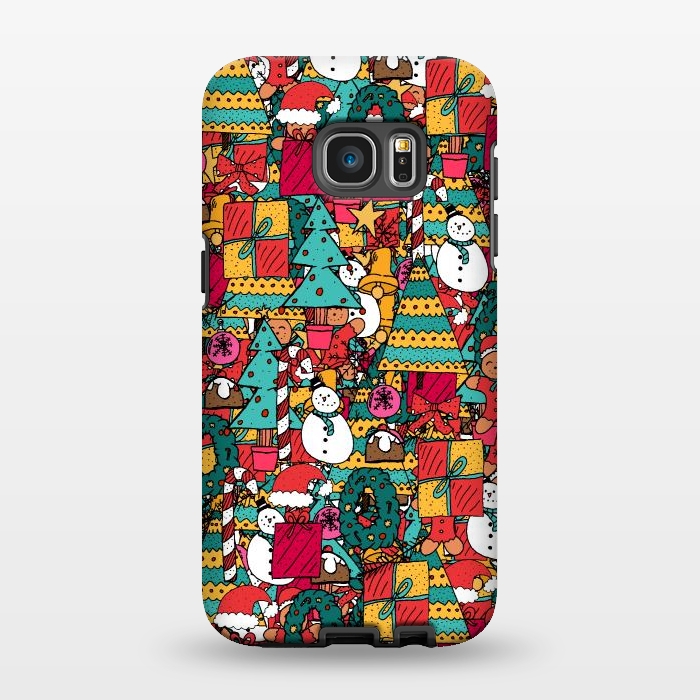 Galaxy S7 EDGE StrongFit Festive Christmas Pattern by Steve Wade (Swade)