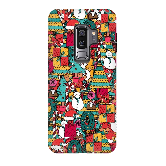 Galaxy S9 plus StrongFit Festive Christmas Pattern by Steve Wade (Swade)