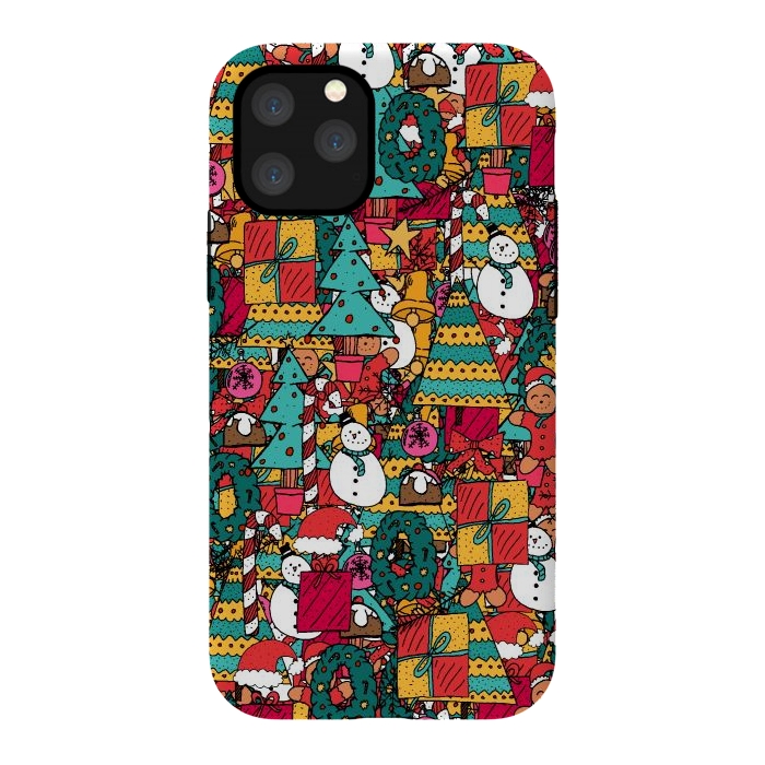 iPhone 11 Pro StrongFit Festive Christmas Pattern by Steve Wade (Swade)