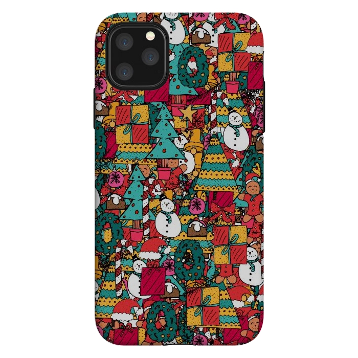 iPhone 11 Pro Max StrongFit Festive Christmas Pattern by Steve Wade (Swade)