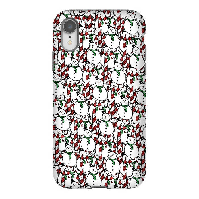 iPhone Xr StrongFit Snowman pattern by Steve Wade (Swade)