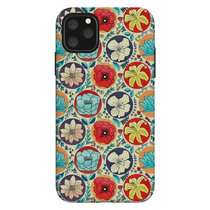 iPhone 11 Pro Max StrongFit Polka Dot Floral On Cream by Tigatiga