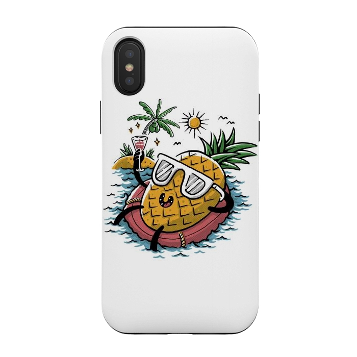 iPhone Xs / X StrongFit Pineapple Relaxing by Afif Quilimo