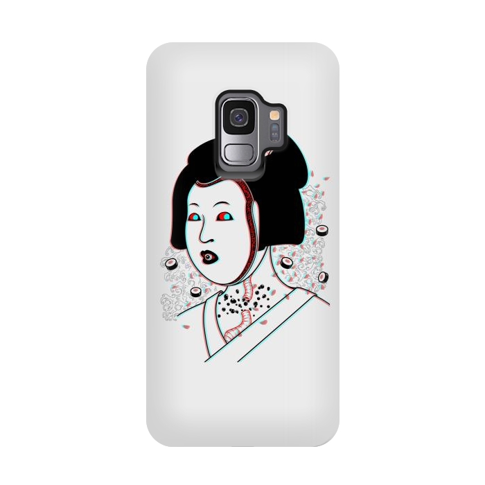 Galaxy S9 StrongFit Psychedelic Geisha by Pigboom
