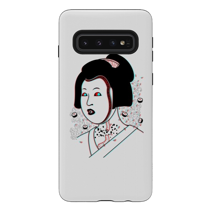 Galaxy S10 StrongFit Psychedelic Geisha by Pigboom