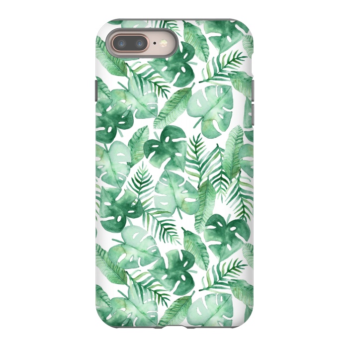 iPhone 7 plus StrongFit Tropical Jungle on White by Tangerine-Tane
