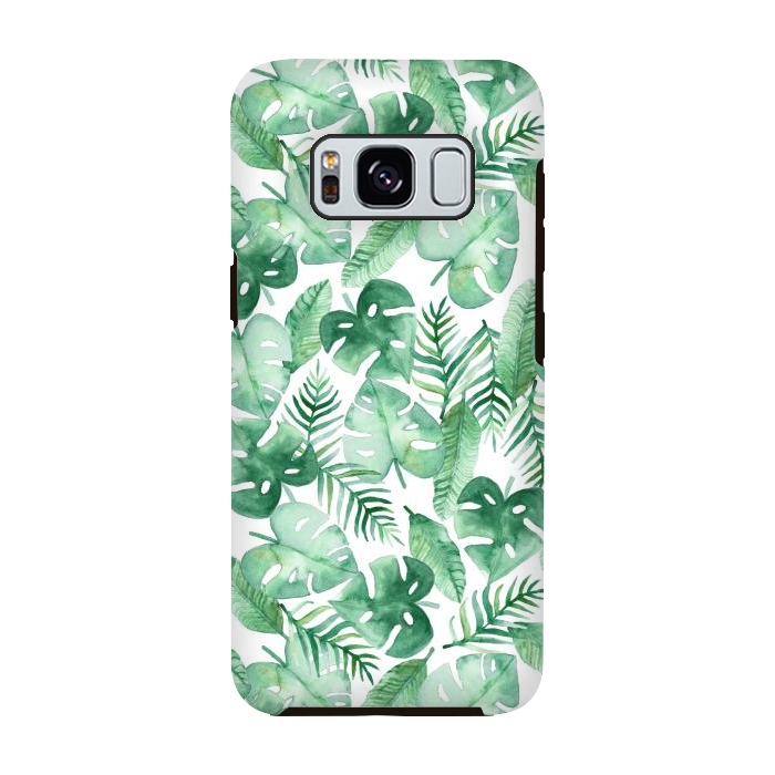 Galaxy S8 StrongFit Tropical Jungle on White by Tangerine-Tane