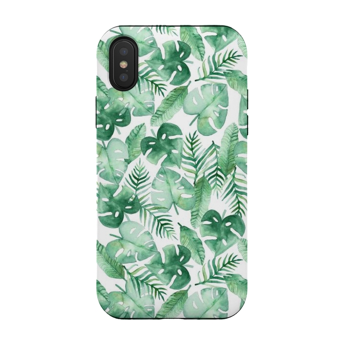 iPhone Xs / X StrongFit Tropical Jungle on White by Tangerine-Tane