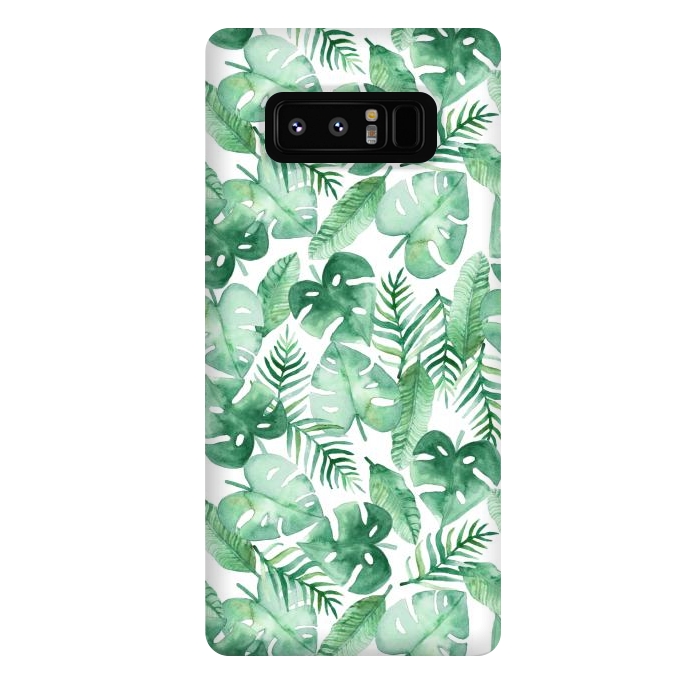 Galaxy Note 8 StrongFit Tropical Jungle on White by Tangerine-Tane