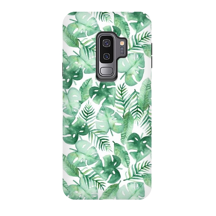 Galaxy S9 plus StrongFit Tropical Jungle on White by Tangerine-Tane
