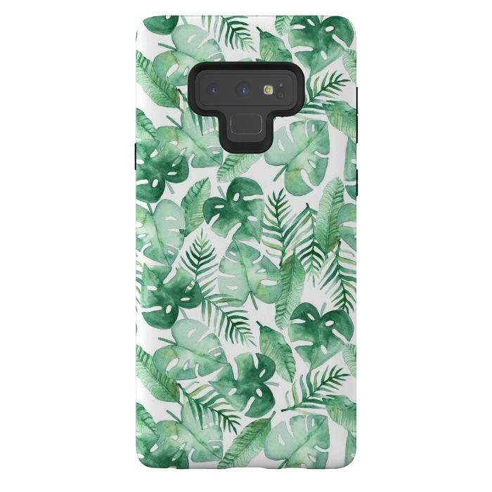 Galaxy Note 9 StrongFit Tropical Jungle on White by Tangerine-Tane