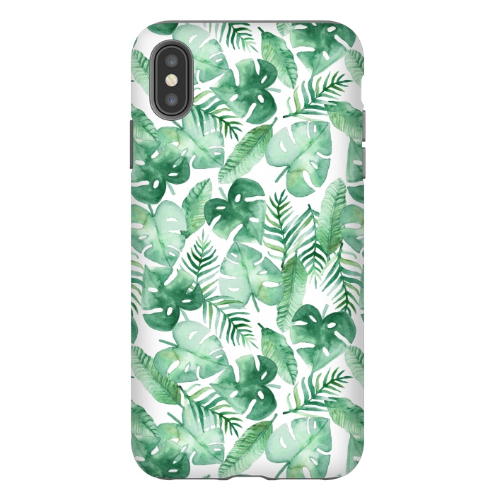 iPhone Xs Max StrongFit Tropical Jungle on White by Tangerine-Tane