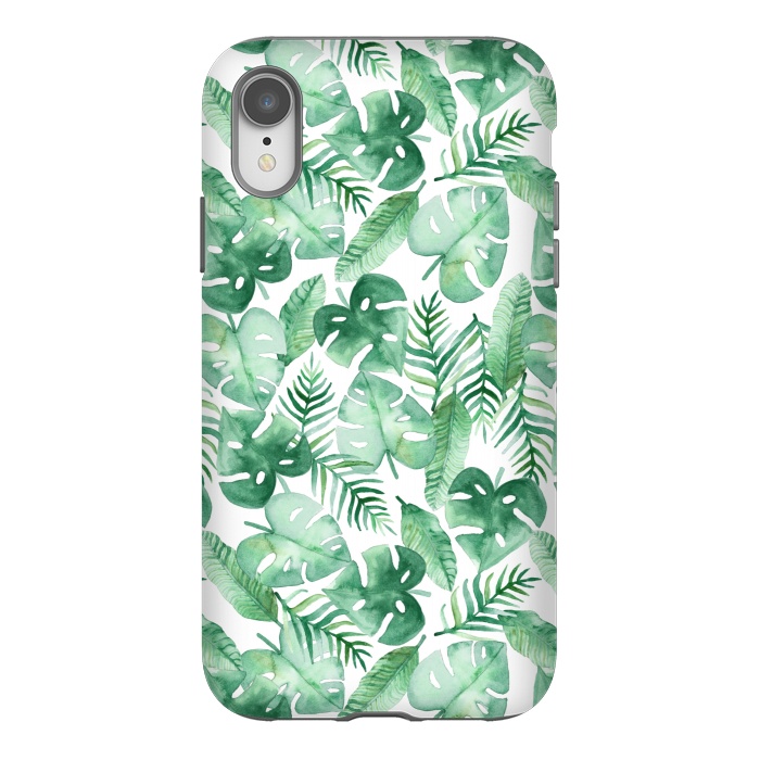 iPhone Xr StrongFit Tropical Jungle on White by Tangerine-Tane