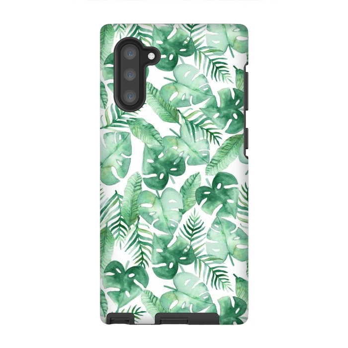 Galaxy Note 10 StrongFit Tropical Jungle on White by Tangerine-Tane