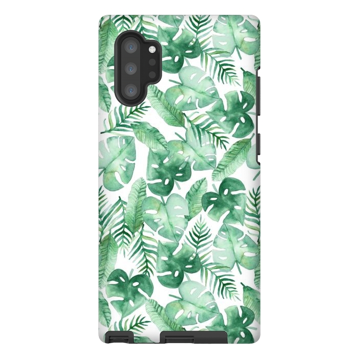 Galaxy Note 10 plus StrongFit Tropical Jungle on White by Tangerine-Tane