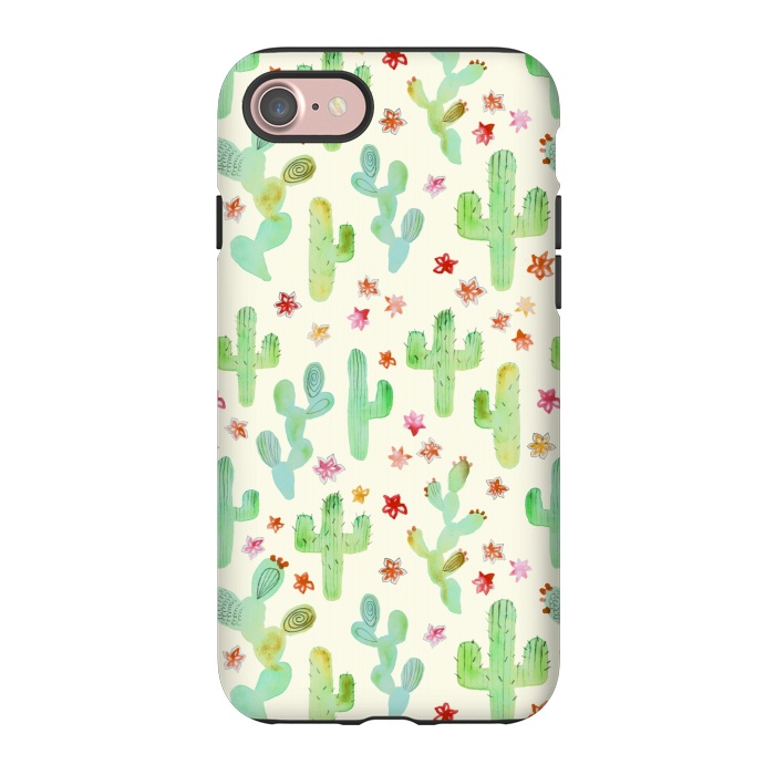 iPhone 7 StrongFit Watercolor Cacti by Tangerine-Tane
