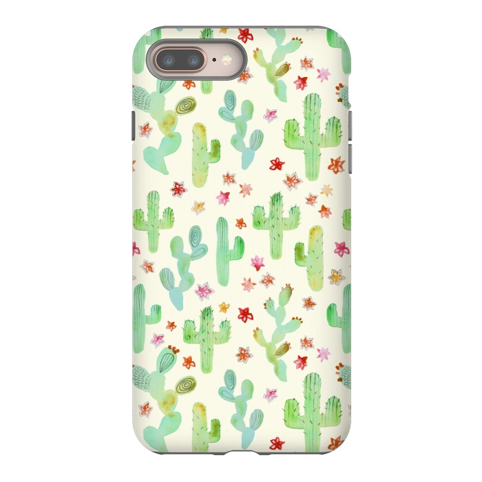 iPhone 7 plus StrongFit Watercolor Cacti by Tangerine-Tane