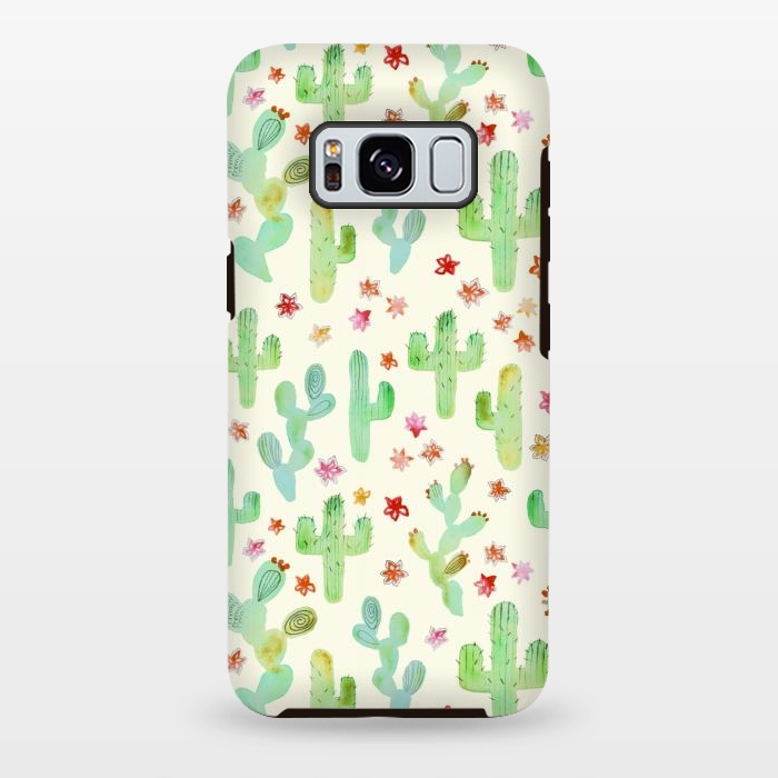 Galaxy S8 plus StrongFit Watercolor Cacti by Tangerine-Tane