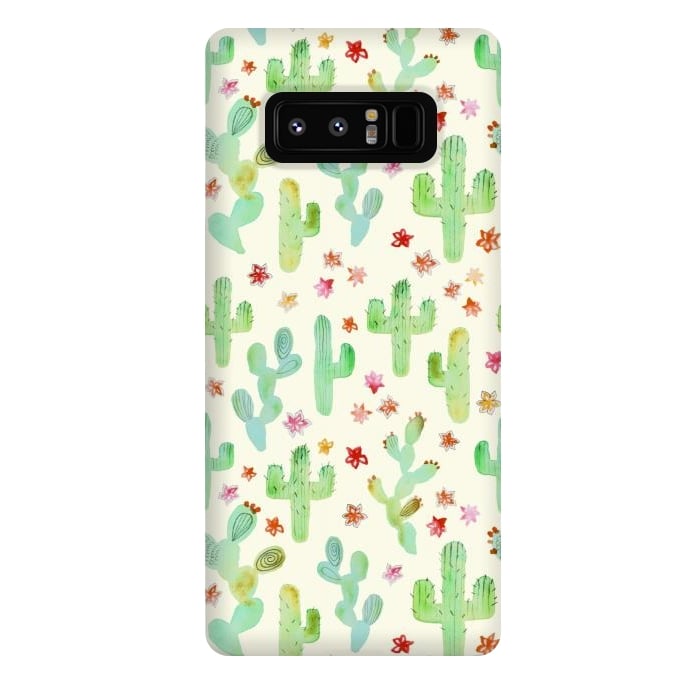 Galaxy Note 8 StrongFit Watercolor Cacti by Tangerine-Tane