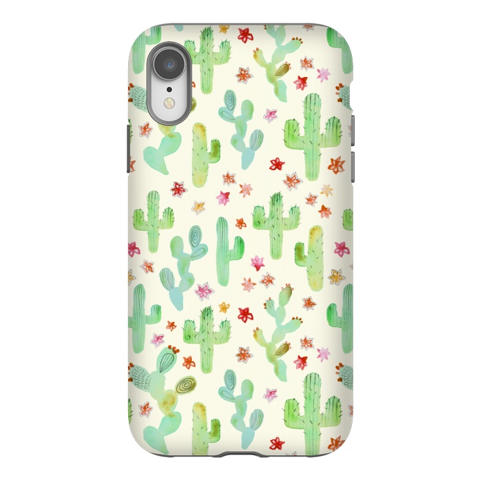 iPhone Xr StrongFit Watercolor Cacti by Tangerine-Tane