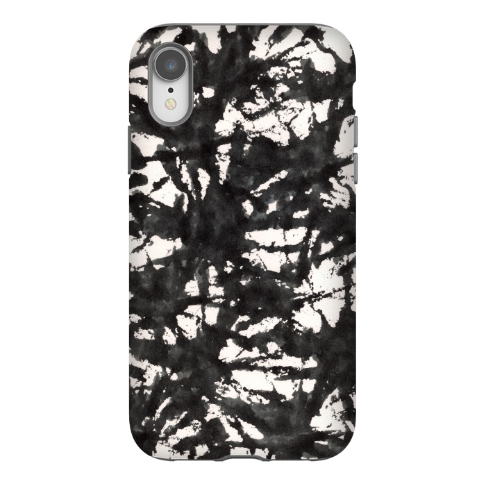 iPhone Xr StrongFit Black Watercolor Stamp by Hanny Agustine