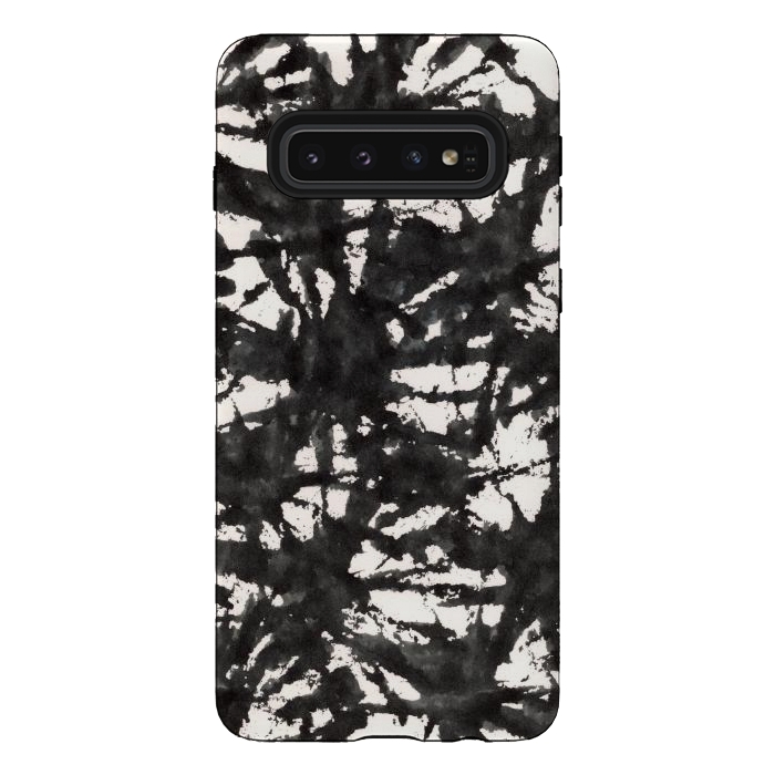 Galaxy S10 StrongFit Black Watercolor Stamp by Hanny Agustine