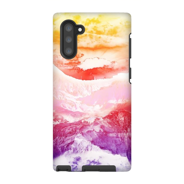 Galaxy Note 10 StrongFit Rainbow gradient mountain landscape by Oana 