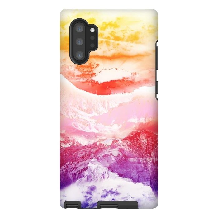 Galaxy Note 10 plus StrongFit Rainbow gradient mountain landscape by Oana 