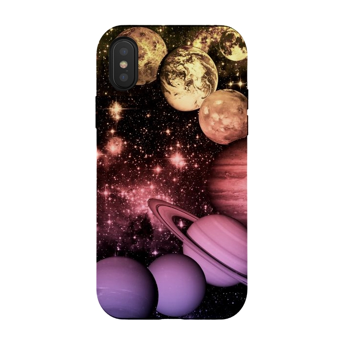 iPhone Xs / X StrongFit Pastel gradient Solar System space art by Oana 