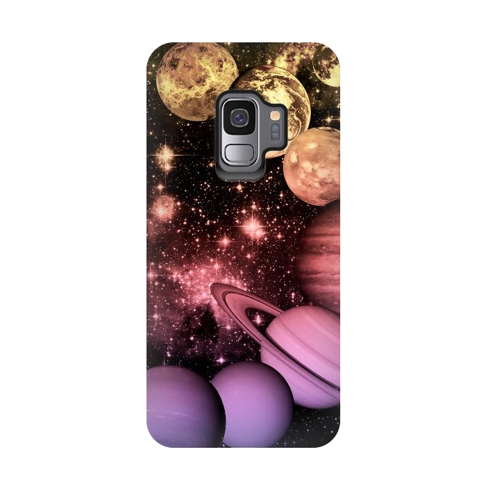 Galaxy S9 StrongFit Pastel gradient Solar System space art by Oana 