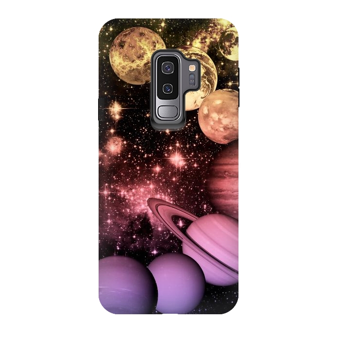 Galaxy S9 plus StrongFit Pastel gradient Solar System space art by Oana 
