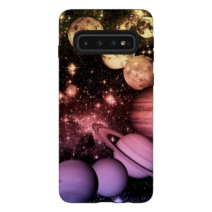 Galaxy S10 StrongFit Pastel gradient Solar System space art by Oana 