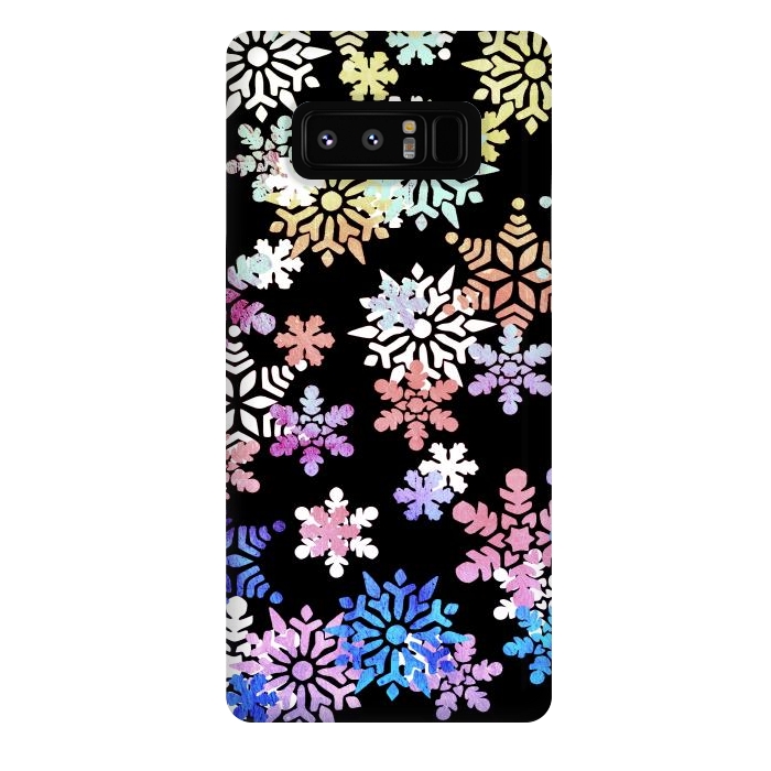Galaxy Note 8 StrongFit Rainbow colourful snowflakes Christmas pattern by Oana 