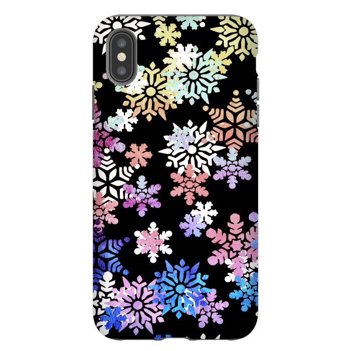 iPhone Xs Max StrongFit Rainbow colourful snowflakes Christmas pattern by Oana 