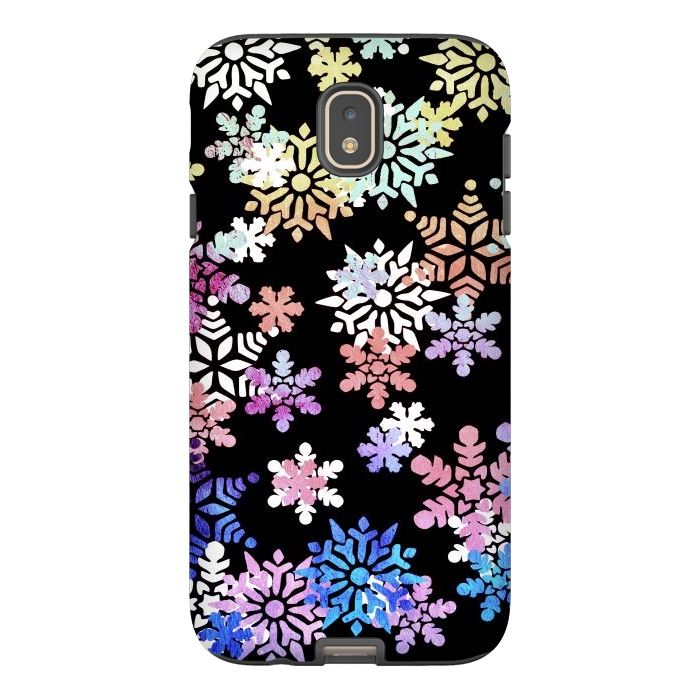 Galaxy J7 StrongFit Rainbow colourful snowflakes Christmas pattern by Oana 