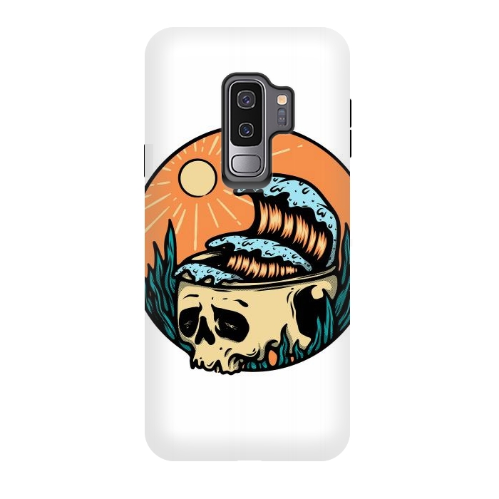 Galaxy S9 plus StrongFit Skull & Wave by Afif Quilimo