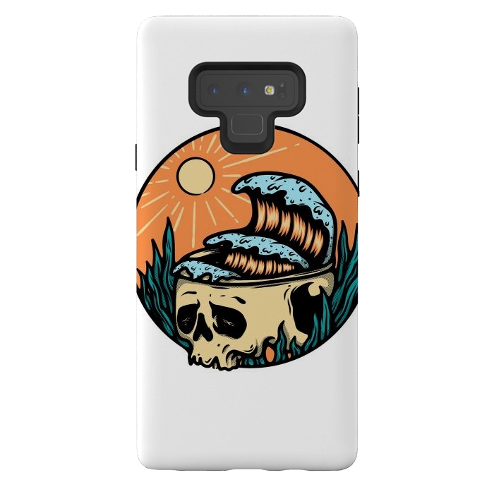 Galaxy Note 9 StrongFit Skull & Wave by Afif Quilimo